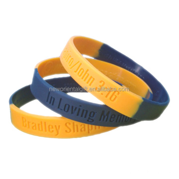 Segmented colors silicone wristbands